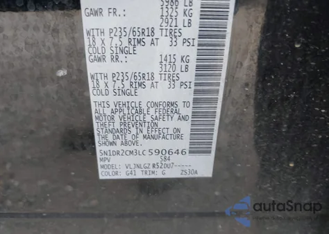 2020 Nissan Pathfinder Sl 4Wd from USA, damaged, VIN 5N1DR2CM3LC590646